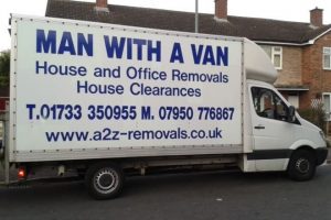 A2Z removals van in Peterborough